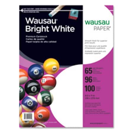 Wausau Papers WAU91901 Cardstock Paper; 65 Lb.; 8.5 In. X 11 In.; 100-PK; White